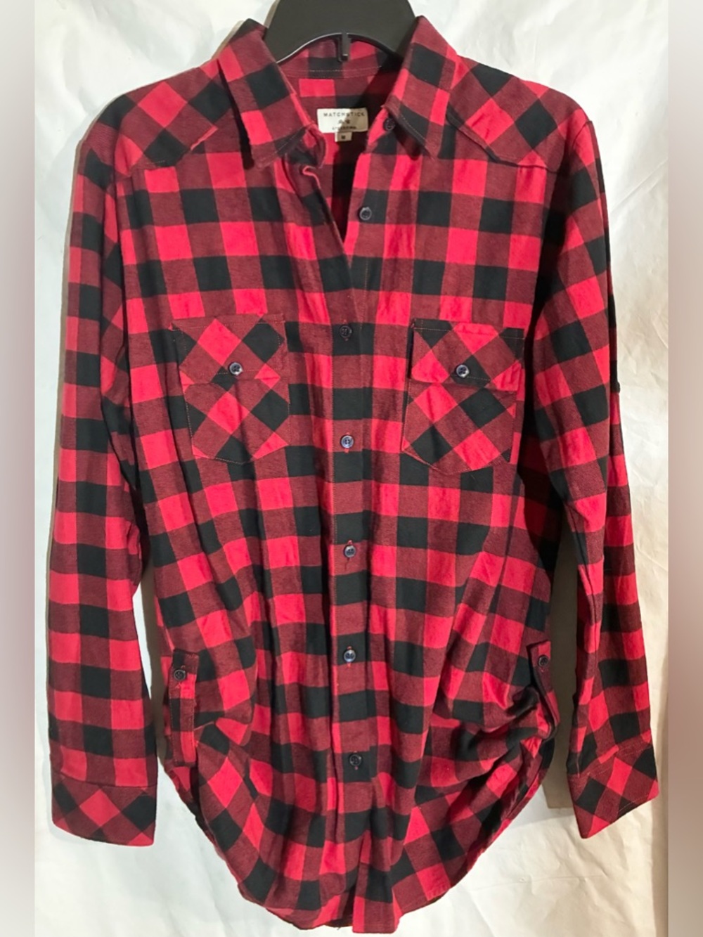 Matchstick Fairest of Them All Flannel Shirt Sz M Upcycled Soft Button Down